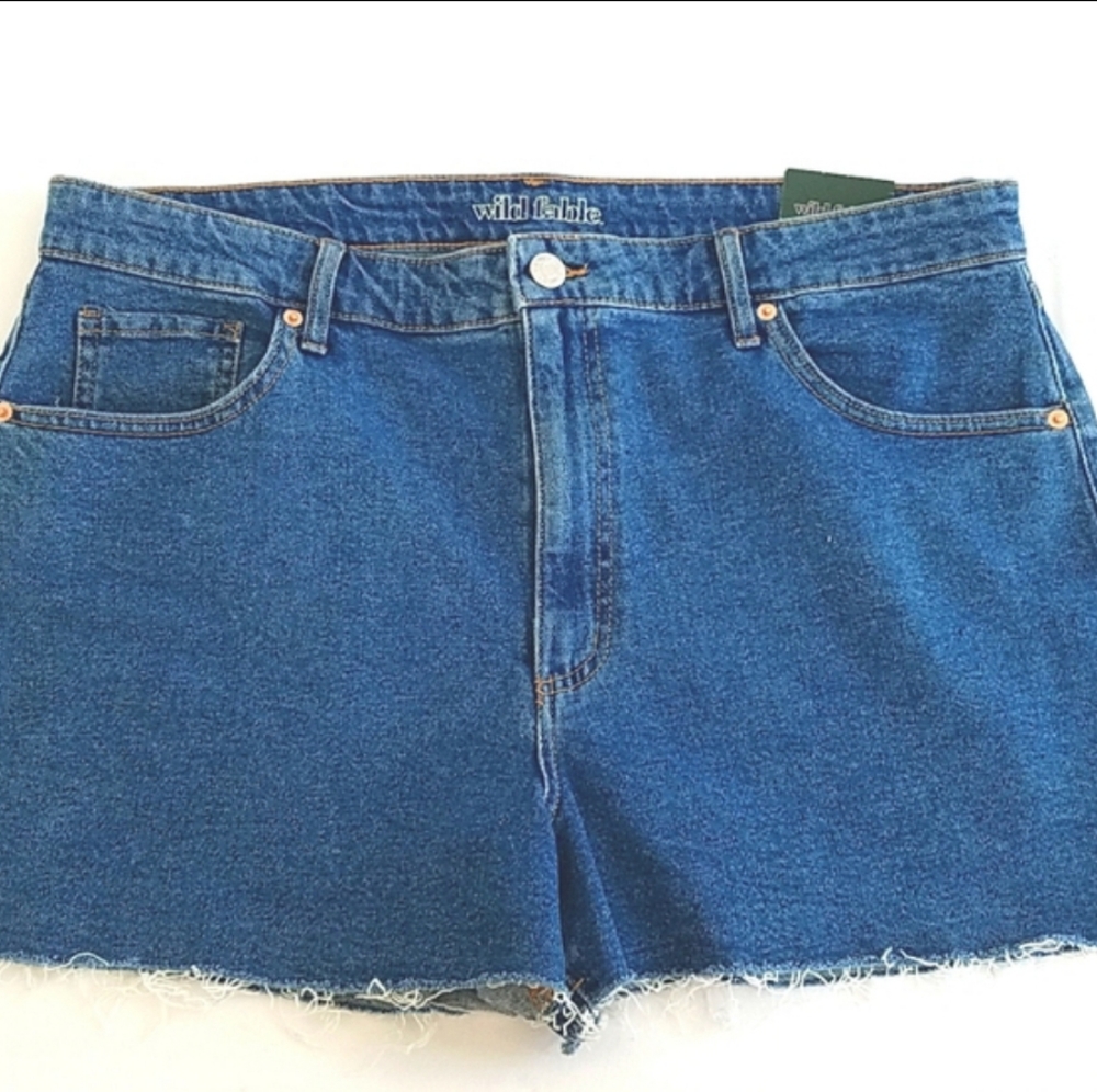 Wild Fable Cut Off Blue Jean Mom Shorts Plus Size 18